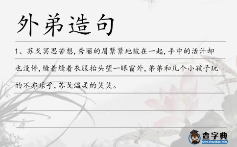 外弟造句