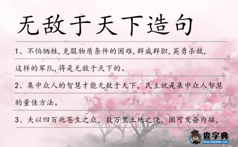 無敵于天下造句