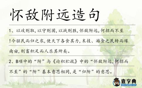 懷敵附遠造句