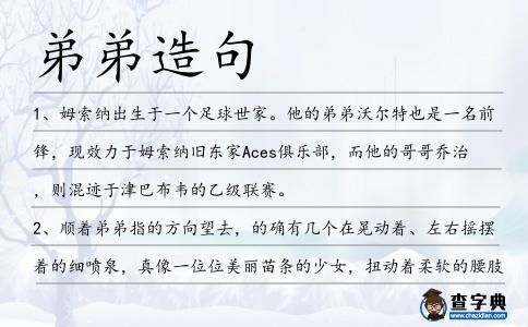 弟弟造句
