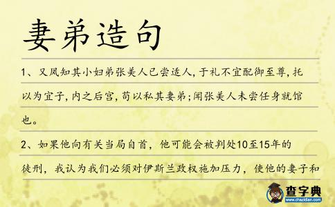 妻弟造句