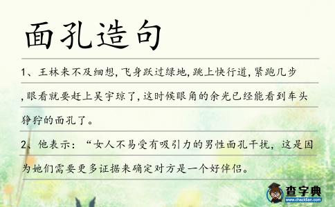 面孔造句