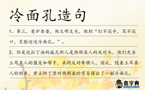 冷面孔造句