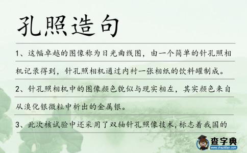 孔照造句