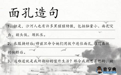 面孔造句