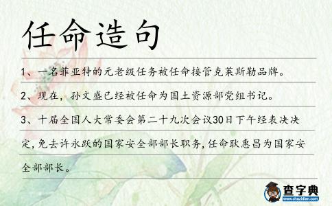 任命造句