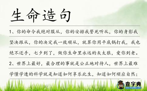 生命造句