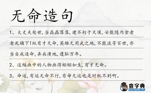 無命造句