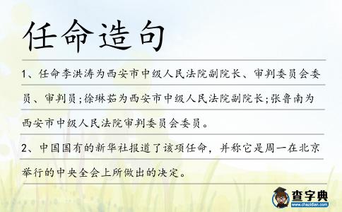 任命造句