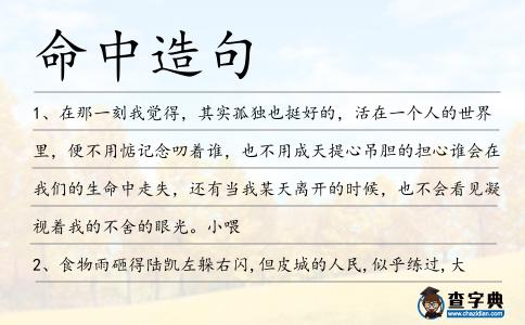 命中造句