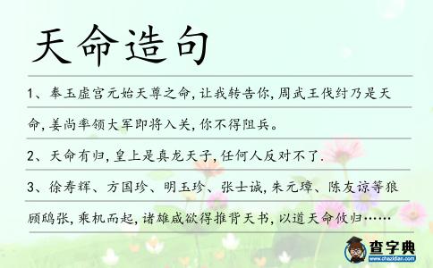 天命造句