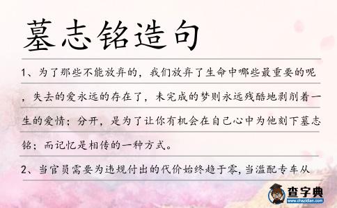 墓志銘造句