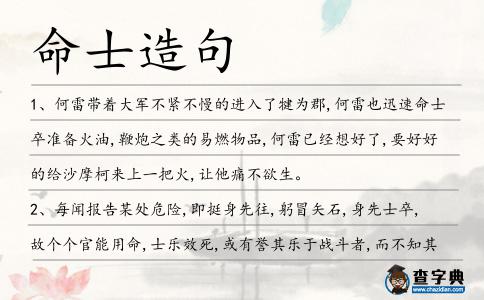 命士造句