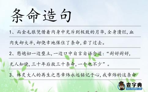 條命造句