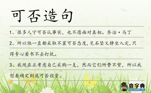 可否造句