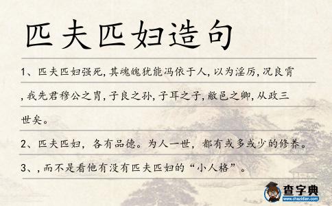 匹夫匹婦造句