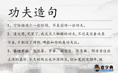 功夫造句