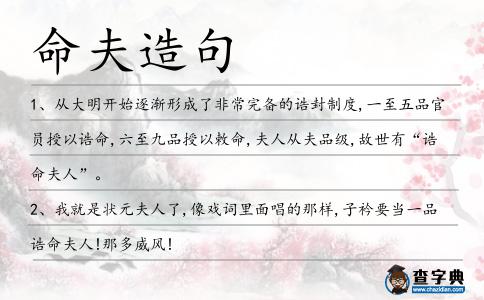 命夫造句