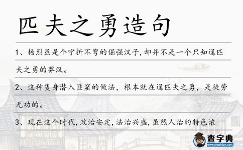 匹夫之勇造句