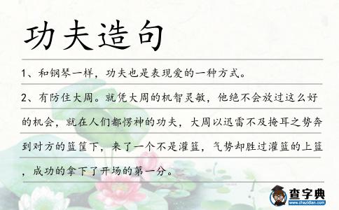 功夫造句