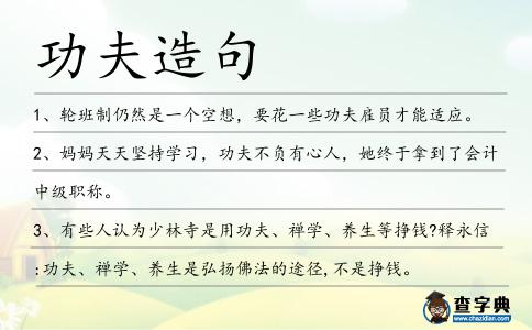 功夫造句