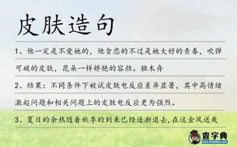 皮膚造句