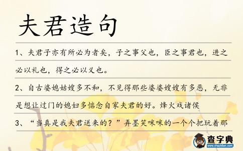 夫君造句