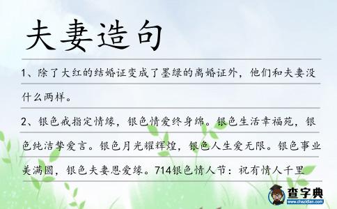 夫妻造句