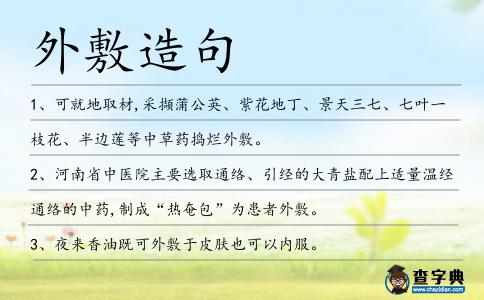 外敷造句