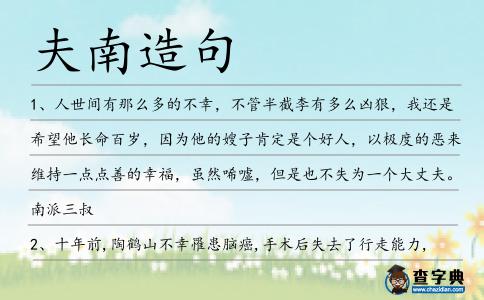 夫南造句