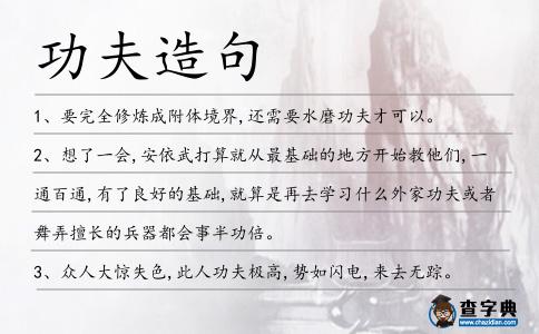 功夫造句