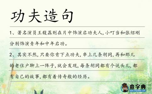 功夫造句
