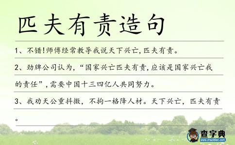 匹夫有責(zé)造句