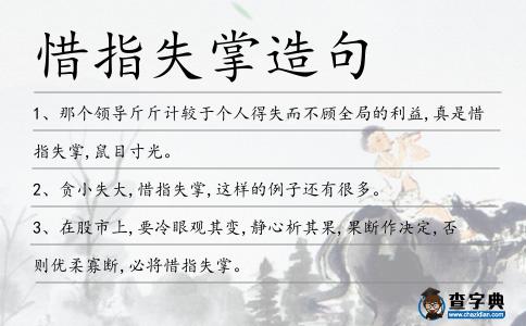 惜指失掌造句