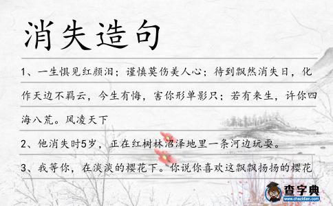 消失造句