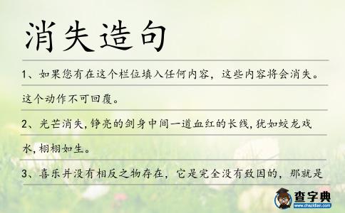 消失造句