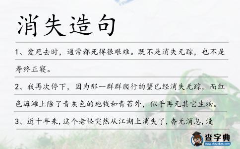 消失造句