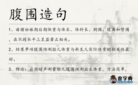 腹圍造句
