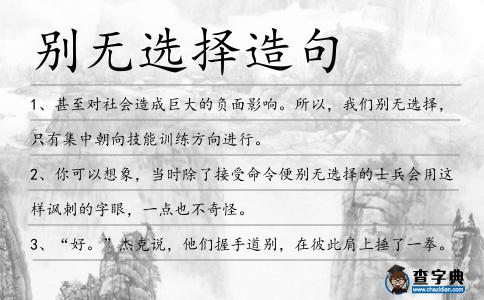 別無選擇造句