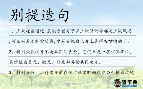 別提造句
