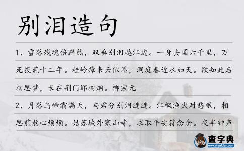 別淚造句