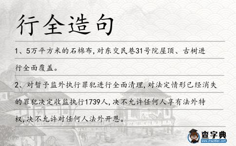 行全造句