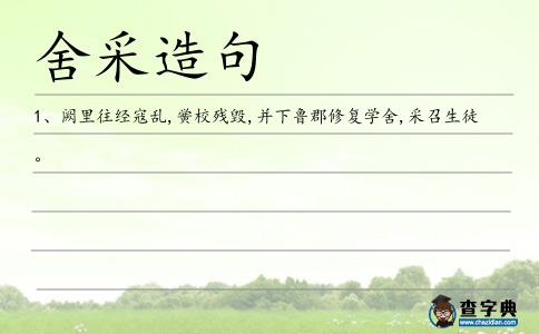 舍采造句