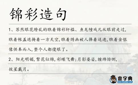 錦彩造句