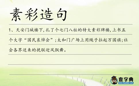 素彩造句