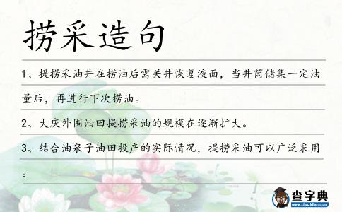 撈采造句