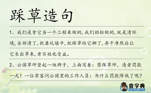 踩草造句