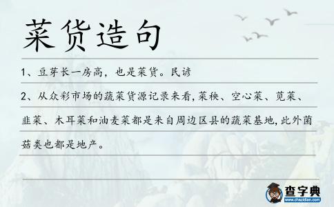 菜貨造句