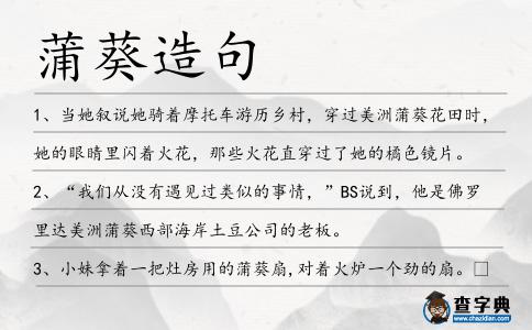 蒲葵造句