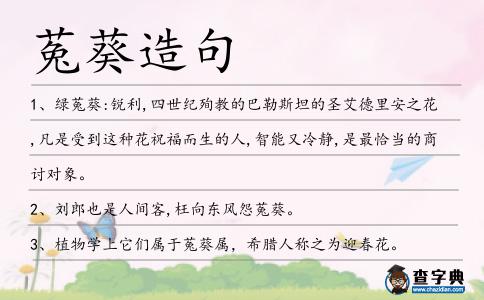 菟葵造句